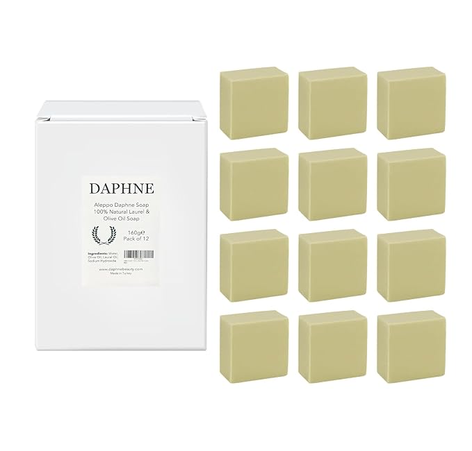 Aleppo Soap Bar - Handmade - 100% Pure Natural, Vegan with Olive Oil & Laurel, Body Soap, Face Soap,and Bath Soap, Detox Spa Soap Bar Gift Set 5.6 oz Each Bar (12 Bars)