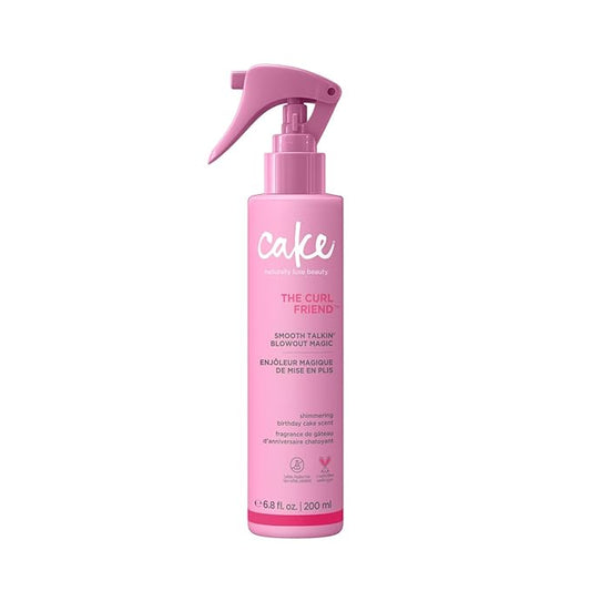 Cake Beauty Curl Blow Out Spray, Smooth Talkin' Blow Out Magic- Smooths and Straightens Curls- Sleek Strands up to 72H, 450 F Heat Protection, Fights Frizz & Humidity- For Curly Hair- 6.8 fl oz./200mL