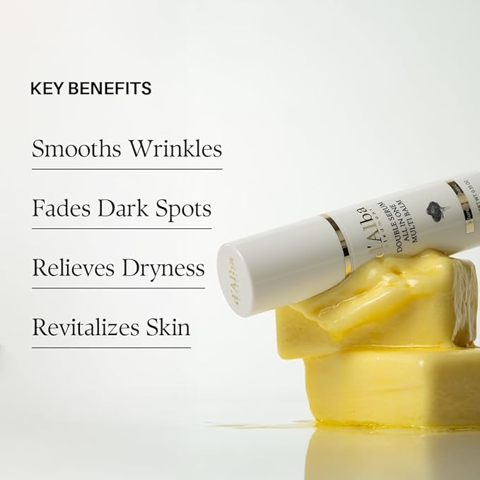 d'alba Piedmont White Truffle Double Serum All-in-one Multi Balm, Stick Balm, Vegan Skincare with Vitamin C and Vegan Collagen, 3-in-1 Anti Wrinkle, Eye Treatment, Dark Spot Remover (Pack of 2)