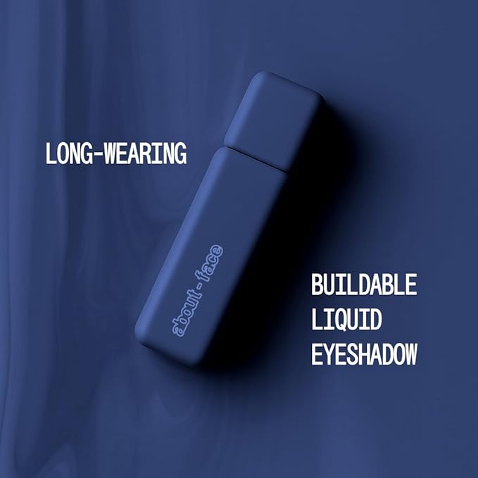 about-face Matte Fluid Eye Paint Lost Unfound – High-Pigment Liquid Eyeshadow, Long-Lasting, No-Budge Matte Finish, Vegan & Cruelty-Free (Midnight Blue)