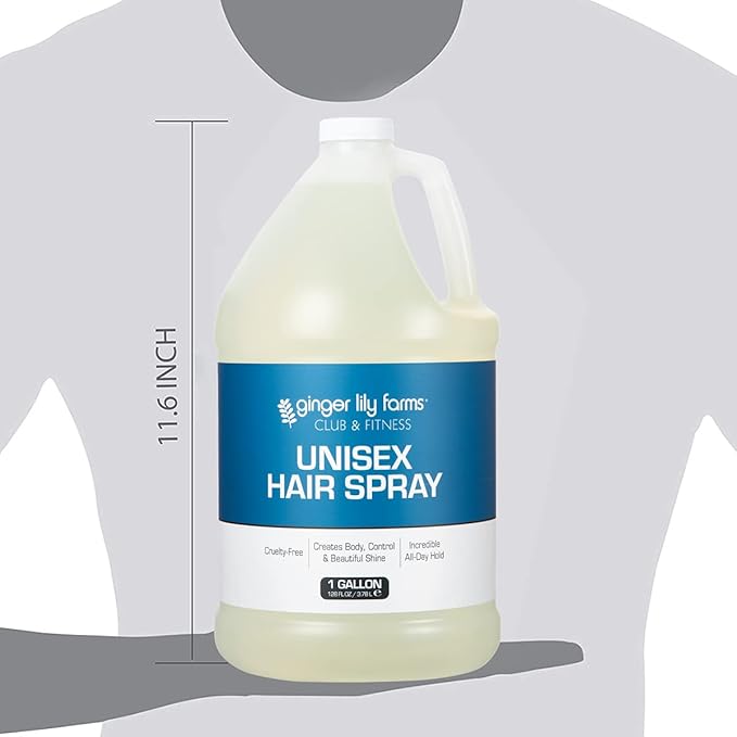 Ginger Lily Farms Club & Fitness Unisex Hair Spray, 100% Vegan and Cruelty-Free, 1 Gallon