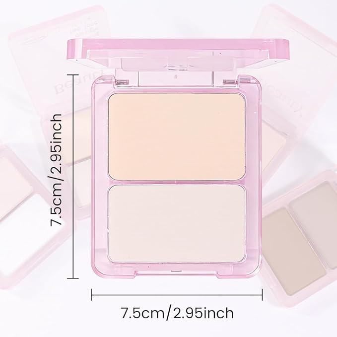 2 Colors Light Nude Beige Ivory Eye Shadow Powder Palette Makeup for Women,Neutral Matte Naked Eyeshadow Palette for Old Women Long Lasting Naturing-Looking,Vegan