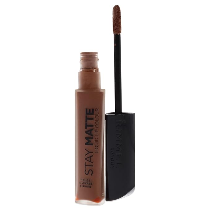 Rimmel London Stay Matte Liquid Lip Color with Full Coverage Kiss-Proof Waterproof Matte Lipstick Formula that Lasts 12 Hours - 731 Scandalous, .21oz