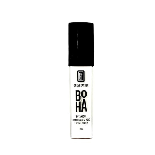 Greyfeather BOHA Hyaluronic Acid Serum for Face – Botanical Hydration with Vitamin C & E – Anti-Aging Facial Serum for Fine Lines, Wrinkles, Dry Skin – Vegan & Fragrance-Free, 1.7oz