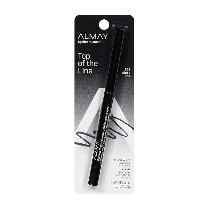 Almay Eyeliner Pencil, Black [205], 0.01 oz (Pack of 6)