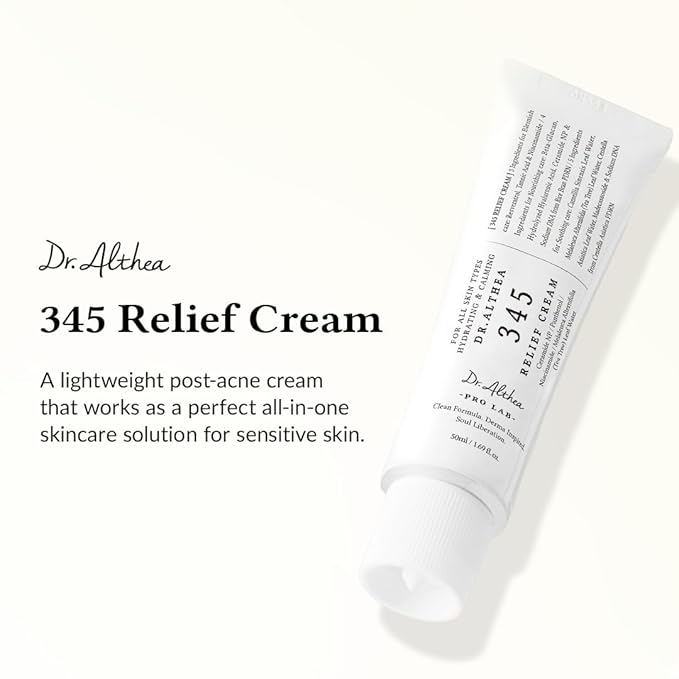 Dr.Althea 345 Relief Cream | Moisturizer for Soothing Recovery and Blemish Care with PDRN & Niacinamide | Korean Vegan Skin Care for All Skin Types, 1.69 Fl Oz (Ver.2 - Pack of 2)