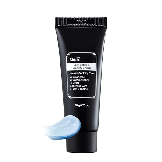 DearKlairs Midnight Blue Calming Cream | Face Moisturizer for Redness Relief, Guaiazulene, EGF & Ceramide, Post-Treatment Recovery, Korean Vegan Skincare for Sensitive Skin, 0.7 Oz (Pack of 1)