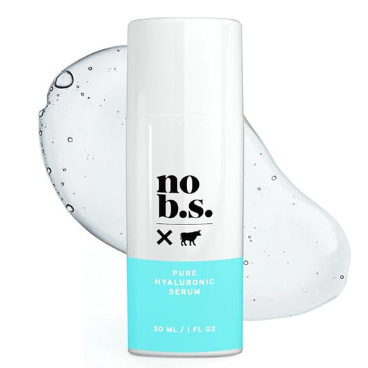 No B.S. (No Bad Stuff) Pure Hyaluronic Acid Serum For Face, Fine Lines & Wrinkles Serum, for All Skin Types, Clean Ingredients, Skin Care for Women & Men, Vegan, Travel Size, Unscented 1 FL Oz