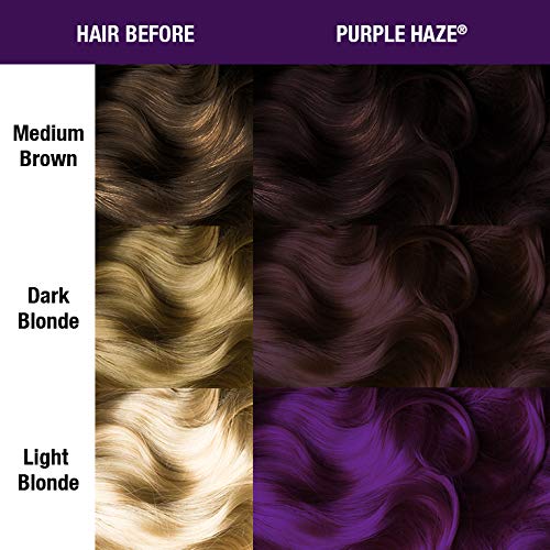 MANIC PANIC Purple Haze Hair Color - Amplified - Semi Permanent Hair Dye - Very Dark Warm Purple Color - For Dark & Light Hair - Vegan, PPD & Ammonia-Free - For Coloring Hair For Men & Women