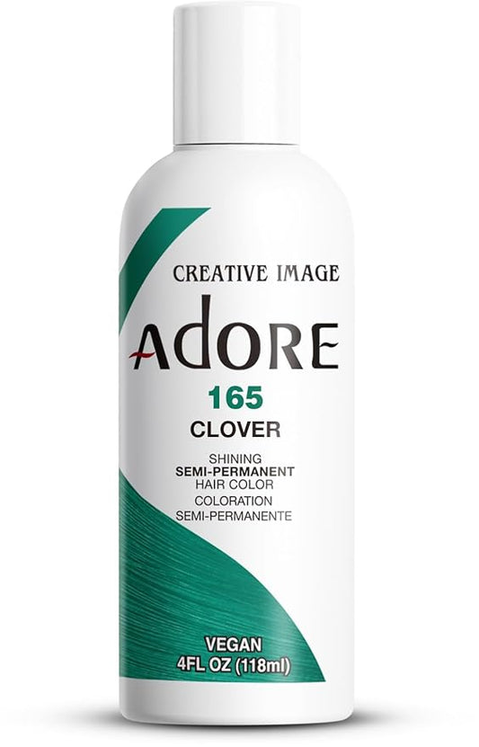 Adore Semi Permanent Hair Color (165 Clover) | Vegan & Cruelty-Free Green Hair Dye | No Ammonia, No Peroxide, No Alcohol | 4 Fl Oz