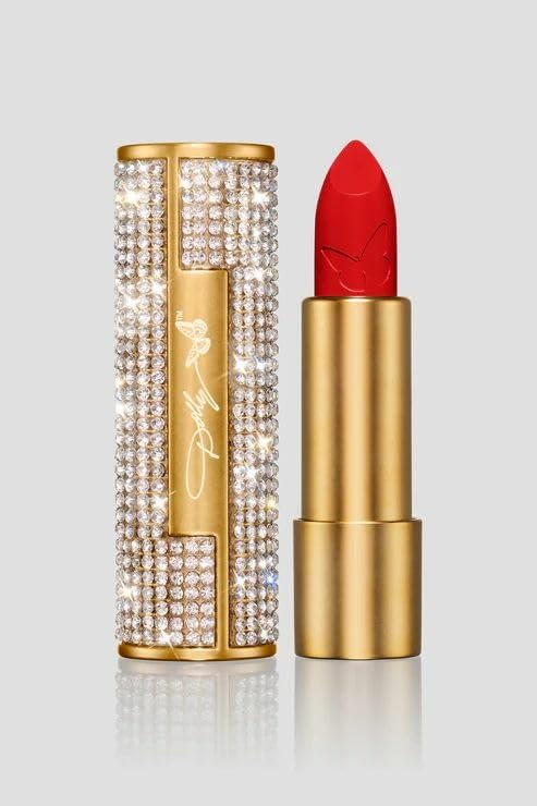 Dolly Beauty Heaven's Kiss Lipstick - Hydrating, Lightweight Pigmented Women's Lipstick - Vegan & Paraben Free - Satin Finish - Jolene Red