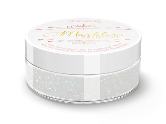 MARBLERS Holographic Face & Body Glitter [Rainbow White] 0.18oz (5g) | Fine | Non-Toxic | Vegan | Cruelty-Free | Festival, Rave & Party Makeup | Eye, Hair, Nail Polish, Eyeshadow | Nail Art | Gel Nail