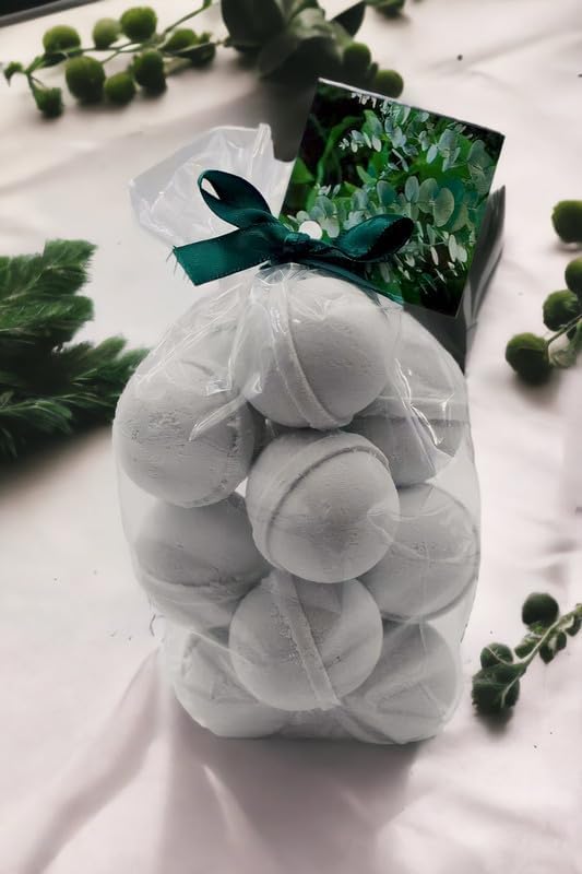 Bath Bombs 14 Set 1 oz/ea, Natural & Organic, USA Handmade | Aromatic Bath Fizzies | Nourishing, Shea & Coco Butter | Gift Idea | Vegan & Cruelty-Free, Soothing & Calming - Cedar & Spice