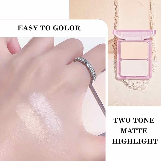 2 Colors Light Nude Beige Ivory Eye Shadow Powder Palette Makeup for Women,Neutral Matte Naked Eyeshadow Palette for Old Women Long Lasting Naturing-Looking,Vegan