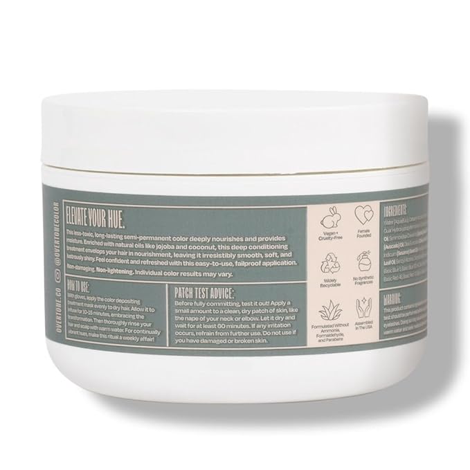Overtone Semi Permanent Hair Color Conditioner, Stormy Sterling, 8 oz, Nourishing, Damage-Free, Color Depositing Mask for All Hair Types with Shea Butter & Coconut Oil, Vegan & Cruelty-Free