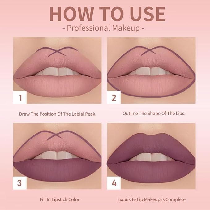 Deep Plum Lip Liner Stain – 24H Longwear Waterproof Matte Lip Contour Pen, Transfer-Proof Precision Marker for Defining & Outlining Lips All Day Stay Lip Lip Liner Marker 07#