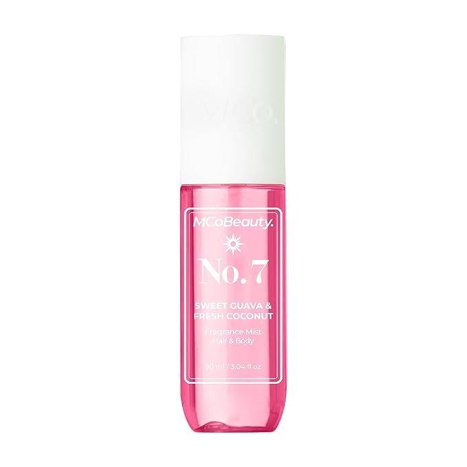 MCoBeauty - Fragrance Mist No. 7 - Light Body Mist and Hair Perfume with Sweet Guava & Fresh Coconut, Fruit Scent with Tropical Notes - Vegan, Cruelty Free - Gifts for Women, Feminine Spray - 90ml