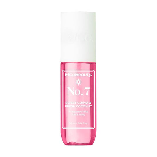 MCoBeauty - Fragrance Mist No. 7 - Light Body Mist and Hair Perfume with Sweet Guava & Fresh Coconut, Fruit Scent with Tropical Notes - Vegan, Cruelty Free - Gifts for Women, Feminine Spray - 90ml
