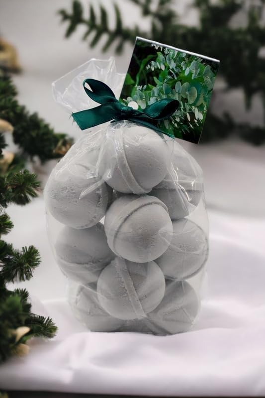 Bath Bombs 14 Set 1 oz/ea, Natural and Organic, USA Handmade | Aromatic Bath Fizzies, Stress Relief | Nourishing, Shea & Coco Butter | Gift Idea | Vegan & Cruelty-Free - Cool Citrus Basil