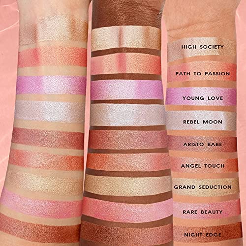 MODE Glide & Glow 3 in 1 Highlighter Creamy Color Makeup Blush Stick, Long Wear Glowing Radiance for Eyes, Cheeks, Lips Nourishing Natural Skincare, Vegan – NIGHT EDGE – Rose Gold Copper Pearl .15 oz