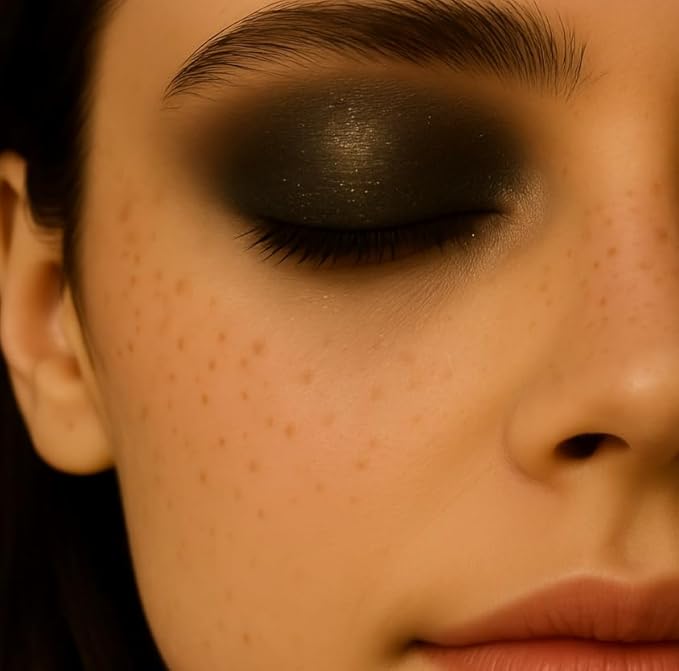 Zuzu Luxe Mineral Eyeshadow (Gem - Charcoal Black/Gold Shimmer), Richly pigmented, velvety smooth formula. Natural, Paraben Free, Vegan, Gluten-free, Cruelty-free, Non GMO, 0.07 oz,