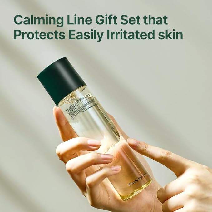 Pyunkang Yul PKY Calming Trial Gift Set, Exfoliating Toner, Soothing Serum, and Facial Skin Hydrating Cream, Vegan, Korean Skincare (3-item set)