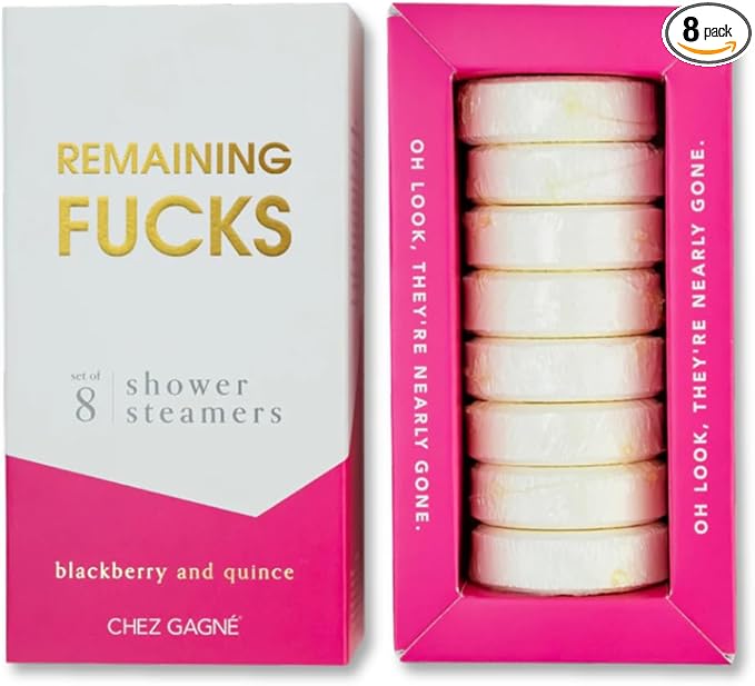 Aromatherapy Shower Steamers Set of 8 - Spa Self Care Gift - Vegan, Cruelty Free - Paraben, Sulfate & Phthalate Free - Bath Bomb Alternative, Gift Set (Remaining Fucks - BlackBerry Quince)