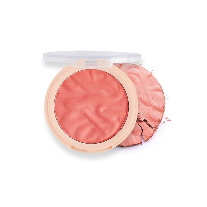 Revolution Beauty London, Blusher Reloaded, Pressed Powder Face Blusher, Highly Pigmented & Long-Lasting Formula, Rhubarb & Custard, 0.26 oz