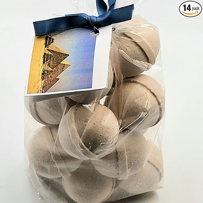 Bath Bombs 14 Set 1 oz/ea, Natural & Organic USA Handmade | Infused Essential Oils | Nourishing Shea & Coco Butter | Relaxing Aromatherapy | Vegan & Cruelty-Free, Skin Friendly - Egyptian Musk