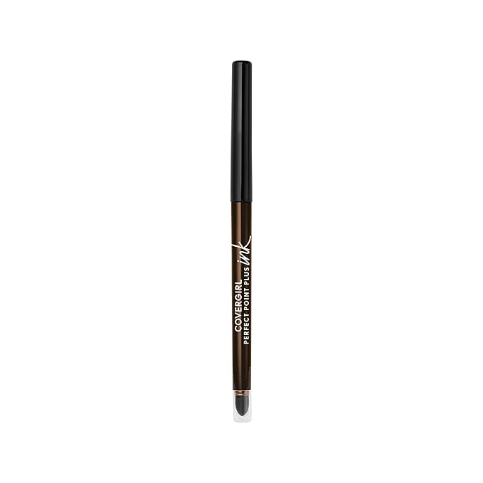 COVERGIRL Perfect Point Plus Ink Gel Eye Pencil, Pigmented, Long-Wearing, Vegan Formula, Shimmering Brown 280, 0.01oz