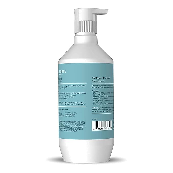 Theorie Premium Nourishing Body Wash - Made with Marula Oil, Argan Oil, Coconut Oil & Shea Butter - Featuring our Amber Rose Fragrance - Vegan - Suited for All Skin Types - Pump Bottle 500mL