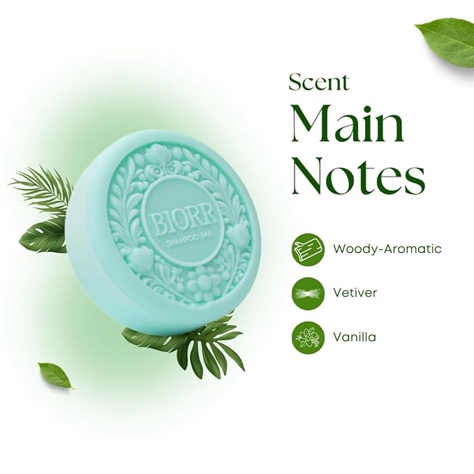 BIORR Scalp Detox Shampoo Bar - Clarifying Deep Cleanse with Kaolin Clay & Castor Oil - Removes Buildup, Balances Oil - Vegan Sulfate-Free Natural Solid Shampoo for All Hair Types - 3.52oz