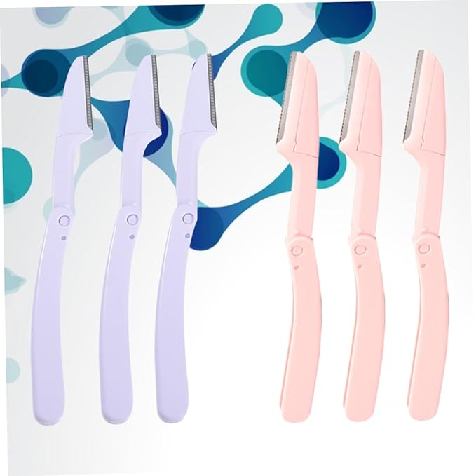 6pcs Eyebrow Trimmer Set Stainless Steel Scissors Comb Men Beauty Tool Kit Portable Razor for Brows
