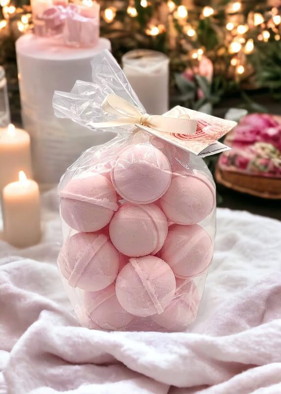 Bath Bombs 14 Set 1 oz/ea, USA Handmade, Quality Bath Fizzies | Essential Oils Aromatheraphy | Moisturizing Shea & Coco Butter | Natural and Organic, Vegan & Cruelty-Free - Birthday Cake