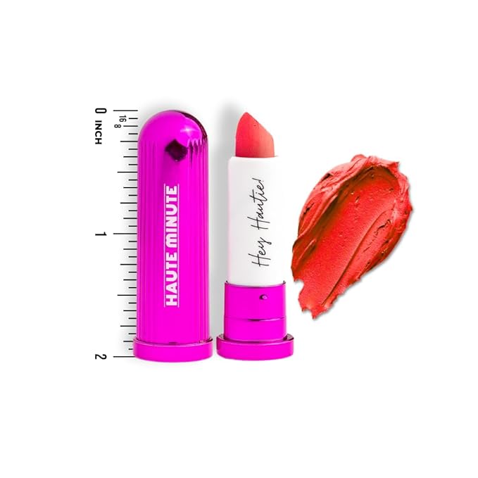 Mini 4Ever Haute Lipstick – Coral Lipstick Long Lasting, Bold Satin Finish, Vegan, Cruelty-Free - Clean & Natural, Travel-Friendly Lip Color (Reservations)