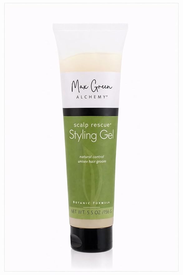 MGA Vegan Hair Styling Gel - Scalp Rescue Organic Formula for Flexible & Natural Hair Style | Curly Hair Products for Men & Women Provides Frizz Control | Alcohol Free & Color Safe Hair Gel, 5.5 Fl Oz