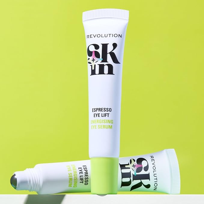 Revolution Skin, Espresso Eye Lift 5% Caffeine Energizing Eye Serum, Helps Dark Circles & Puffiness with Hyaluronic Acid & Caffeine, Vegan & Cruelty-Free, 0.5 fl oz