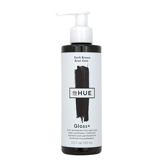 dpHUE Gloss+, Dark Brown - 6.5 oz (8-12 Applications) - Semi-Permanent Hair Color & Conditioner - Lasts Up to Eight Washes - Paraben, SLS & SLES Sulfate Free - Vegan, Leaping Bunny Certified