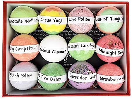 Bath Bombs for Women Gift Set. 12 Fizzy Handmade Shea Butter Essential Oil Bath Bombs for Mom & Wife. Gift for Women & Men.