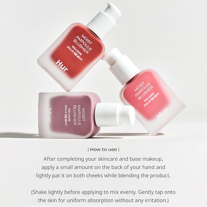 House of Hur Moist Ampoule Blusher, Buildable Water-based Formula, Infused with over 50% moisture essence, no tackiness, long-lasting moisture, weightless feel (02 Deep Plum, 20ml)