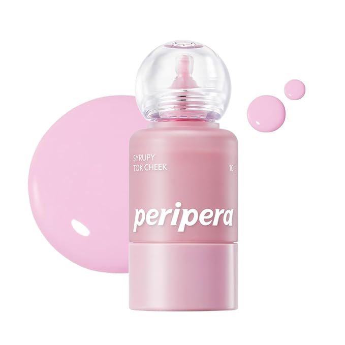 PERIPERA SYRUPY TOK CHEEK 15 Colors, Liquid Blush, Dewy Finish and Hydrates All day, Soft Velvet Texture Face Cheek Tint (10 PALE LAVENDER)