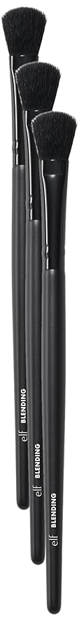 e.l.f. Blending Brush, Vegan Makeup Tool, Effortlessly Blends Eyeshadow & Concealer, For Wet & Dry Products (Pack of 3)