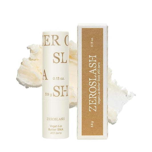 Zeroslash Vegan Lip Butter Stick with Shea Butter & Squalane 0.13oz – Hydrating Lip Balm for Dry, Chapped Lips | Plant-Based Lip Care with 6 Natural Oils | Overnight Lip Mask | Korean Lip Balm