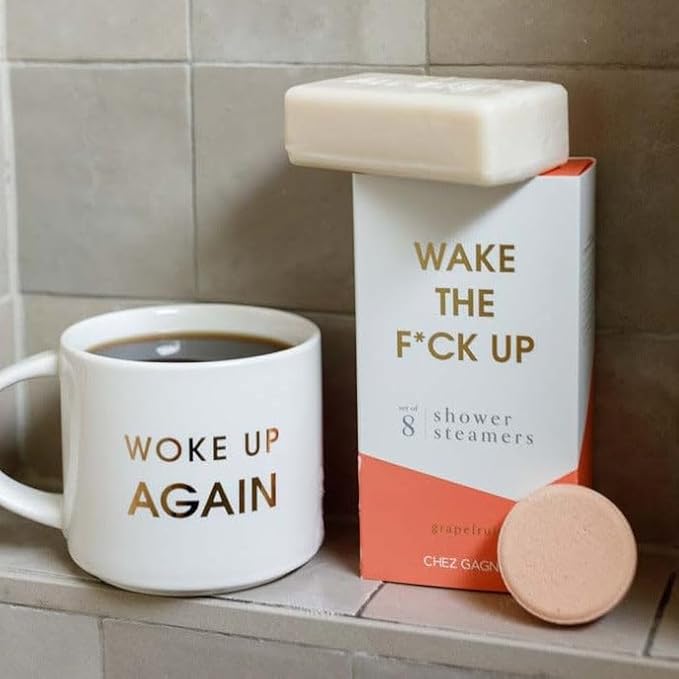 Aromatherapy Shower Steamers Set of 8 - Spa Self Care Gift - Vegan, Cruelty Free - Paraben, Sulfate & Phthalate Free - Bath Bomb Alternative, Gift Set (Wake The F*ck Up - Grapefruit)
