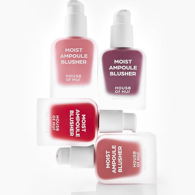 House of Hur Moist Ampoule Blusher with 50% Moisture Essence | Hydrating & Long-Lasting Blush | 0.68fl.oz (9 Shades) (Deep Plum)