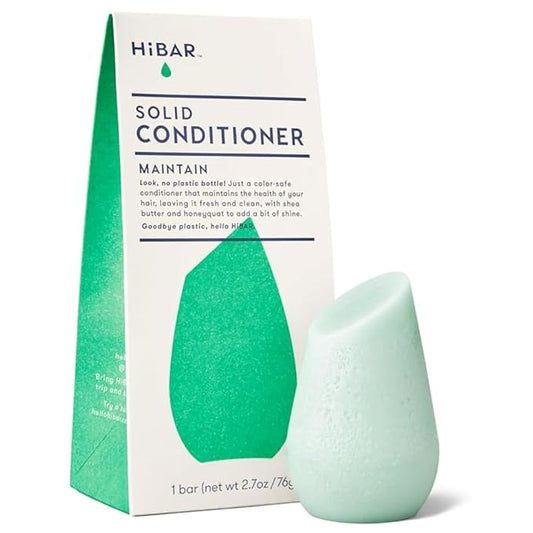 HIBAR Conditioner Bar, All Natural Hair Care, Plastic Free, Made with Eco Friendly Ingredients, Travel Size, Color Safe, Solid Sustainable Bars, Zero Waste (Maintain)