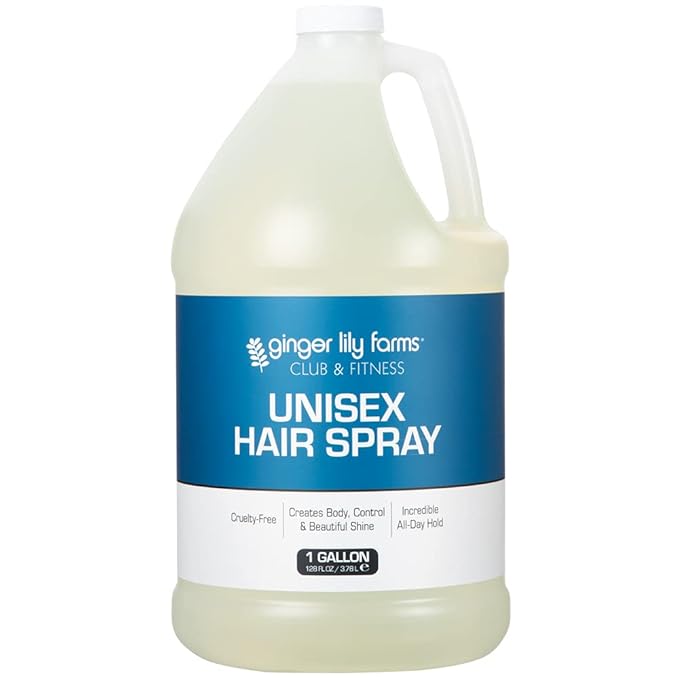 Ginger Lily Farms Club & Fitness Unisex Hair Spray, 100% Vegan and Cruelty-Free, 1 Gallon