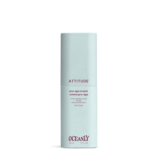 ATTITUDE Anti Aging Face Cream, With Hyaluronic Acid, Peptides & Ceramides, For Wrinkles & Fine Lines, Fragrance Free Skincare, Dermatologically Tested, For Women & Men, EWG Verified, Vegan, 1.7 Fl Oz