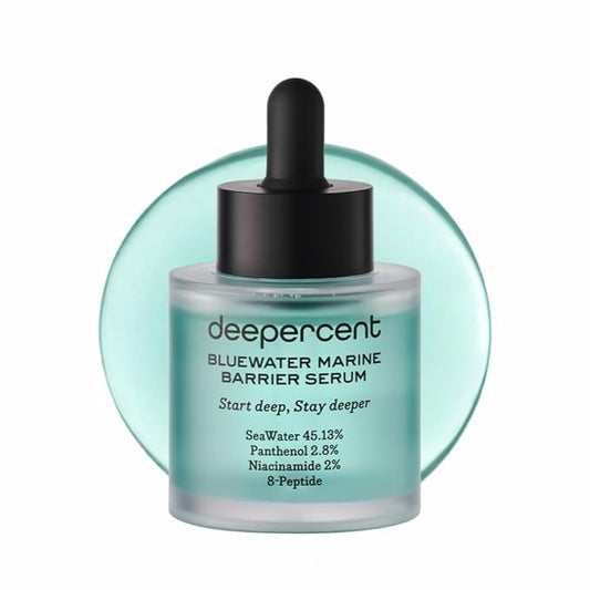DEEPERCENT Bluewater Marine Barrier PDRN Serum – Dewy Skin Deep Hydration Long Lasting Moisture Hyaluronic Acid Niacinamide Fast Absorbing Healthy Barrier Fragrance Free Korean Skincare (1.52 fl oz)