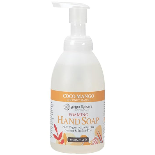 Ginger Lily Farms Botanicals All-Purpose Foaming Hand Soap Refill, Coco Mango, 100% Vegan & Cruelty-Free, Coconut Mango Scent, 20 Fl Oz (Pack of 1)
